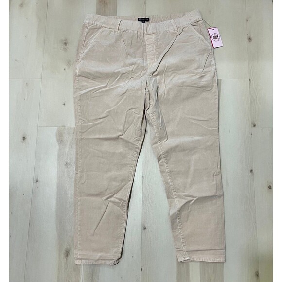 NEW Juicy Couture Plus Size 20W Blush Nude Elastic Waist Skinny Corduroy Pants - Picture 3 of 12